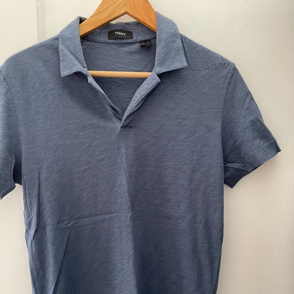 Theory Open Collar Polo T-Shirt